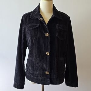 J. Jill Black Corduroy Jean Jacket